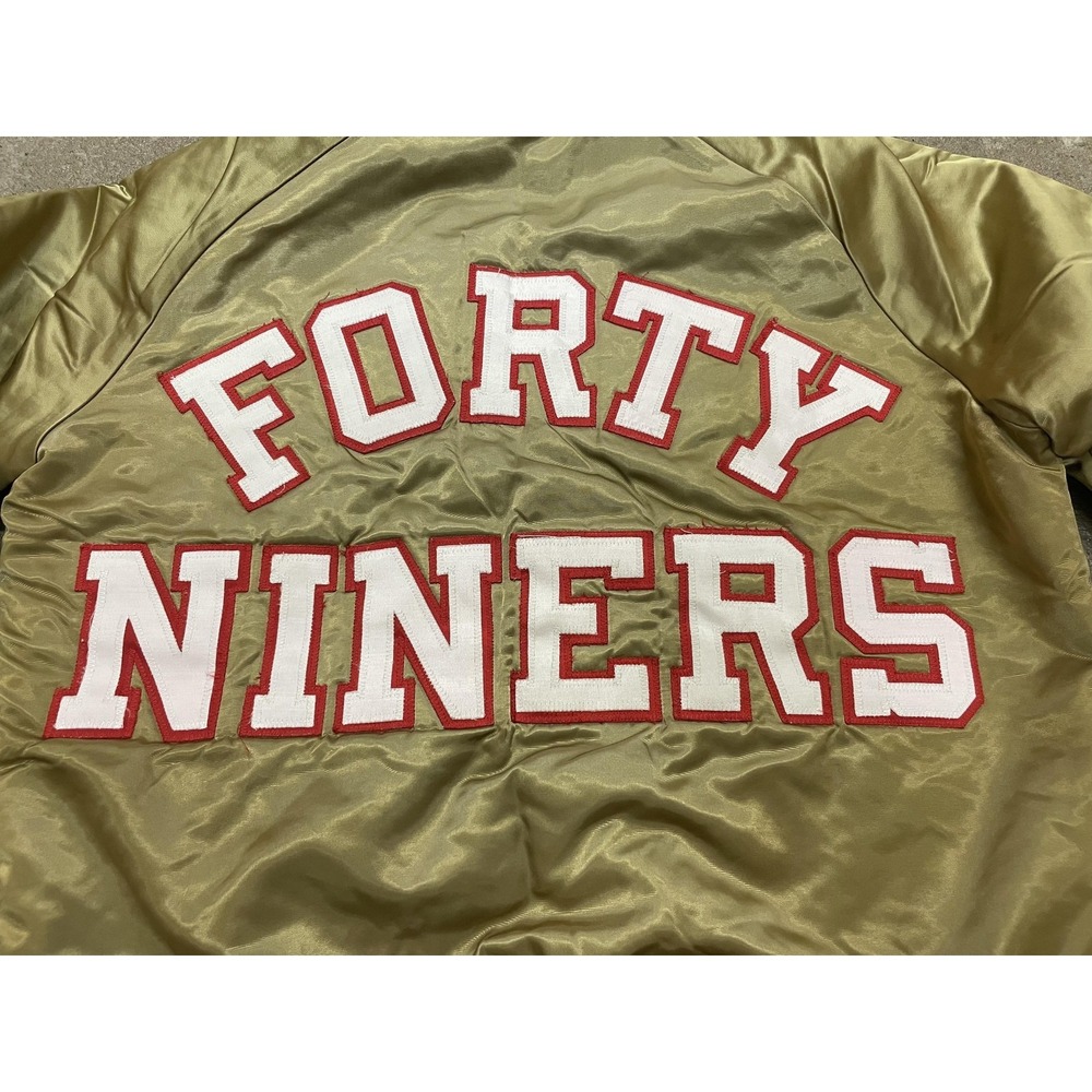 Vintage San Francisco 49ers Jacket Mens Medium Gold NFL Football Chalk Line - Picture 15 of 16